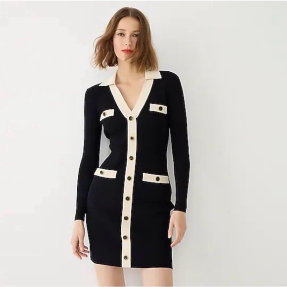 J. Crew Dresses & Skirts - J.Crew Contrast mini sweater-dress in Supersculpt yarn Size XS